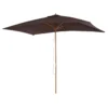 Outsunny Sombrilla Parasol 3x2m Y Altura 2,5m Jardín Terraza Poliéster 180g/m² Y Madera Café