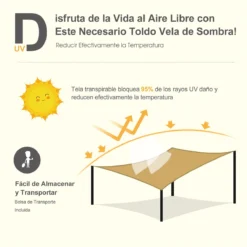 Outsunny - Toldo Vela Cuadrado (varios Tamaños Y Colores), Tamaño 3x3m, Color Arena -Tienda Barata Lounge Sol a8528452f3844e16d95e5c34902fe5e956c3eae3 7bfa1d8292e542efb634db784e53b91a