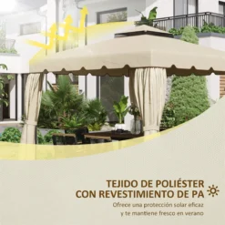 Outsunny Techo De Repuesto Para Cenador Con Doble Techo 2,96x2,96 M Cubierta De Repuesto Para Pabellón Gazebo Exterior Con 8 Orificios De Drenaje Beige -Tienda Barata Lounge Sol b0fc1595435be55a20cbd7d379e648bbec3d9d57 c03a1b8d1f074b1dbb6970c9ecb930c7