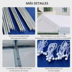 Outsunny Carpa De Jardín 6x3 M Carpa Para Fiestas Cenador De Exterior Con 3 Puertas Extraíbles Ventanas De Malla Enrollables Para Terraza Bodas Eventos Blanco -Tienda Barata Lounge Sol b102a7e1c86b3f10d9e98f923b19c40f0251a04d 4aeb0957f179465eb5d131cf981669ae
