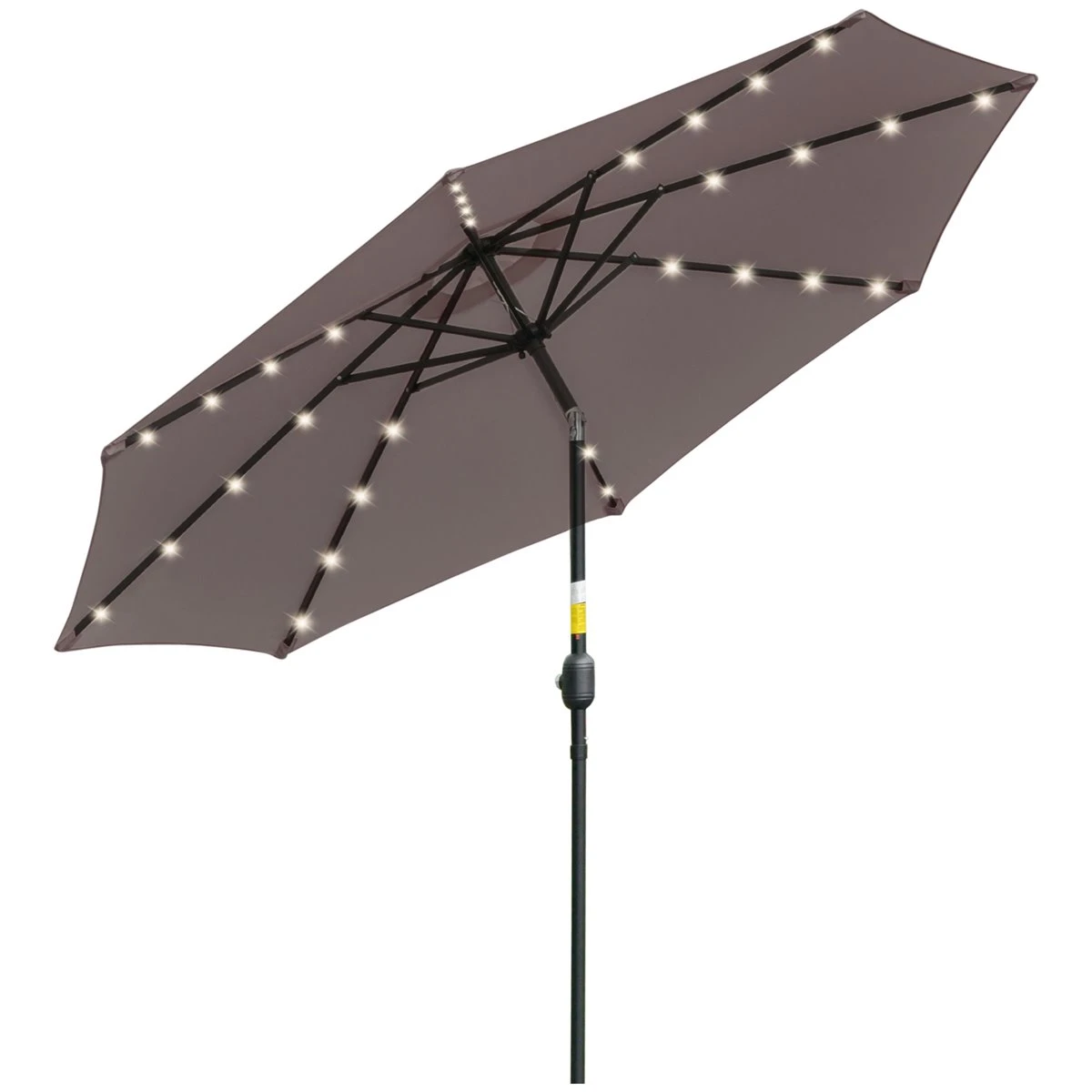 Outsunny Sombrilla De Jardín Con 32 Luces LED Solares Ø265x233 Cm Parasol Inclinable Con Manivela Y Poste De Acero Para Terraza Patio Exterior Gris 3 Outsunny Sombrilla De Jardín Con 32 Luces LED Solares Ø265x233 Cm Parasol Inclinable Con Manivela Y Poste De Acero Para Terraza Patio Exterior Gris