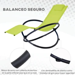 Outsunny Tumbona Mecedora De Jardín Con Reposacabezas Extraíble Sillón Tumbona Ergonómica De Exterior Plegable Tela De Texteline Para Patios Piscina Al Aire Libre 80x154x84 Cm Verde -Tienda Barata Lounge Sol b4a659bb599ab6f62e0805c6acde3d09519d2ce3 2e5d32e39a4c4721ab760adc84a3efd8