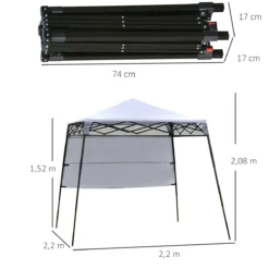 Outsunny Carpa Plegable 2,2x2,2x2m Con Lateral Altura Ajustable Protección UV 50+ De Acero Y Tela Oxford Con Bolsa De Transporte Blanco -Tienda Barata Lounge Sol b4e9e549bc8c5cab1fe8dcf6d801bb8e3c0d3778 0c70bbd06adf4e418325e7093110115d