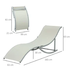 Outsunny 2 Tumbonas Plegables En Forma De S Ergonómica Con Marco De Aluminio Texteline Para Piscina Patio Jardín Terraza 165x61x63 Cm Beige -Tienda Barata Lounge Sol b7429b6004ee4a722872b073e5e6a93491655fbc 44547aa2f3de40028c318c3ed715df93
