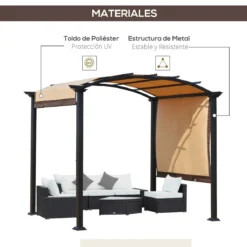 Outsunny Pérgola 3x2,5 M Cenador Con Techo Retráctil Para Jardín Patio Terraza Tela Poliéster Atornillados Resistente Protección De Rayos UV Beige 14 Outsunny Pérgola 3x2,5 M Cenador Con Techo Retráctil Para Jardín Patio Terraza Tela Poliéster Atornillados Resistente Protección De Rayos UV Beige -Tienda Barata Lounge Sol b8a6e7cdd016a472827720af12dd0ace58040fce eba5d82c961346f287d5e7d0bf6b24f7