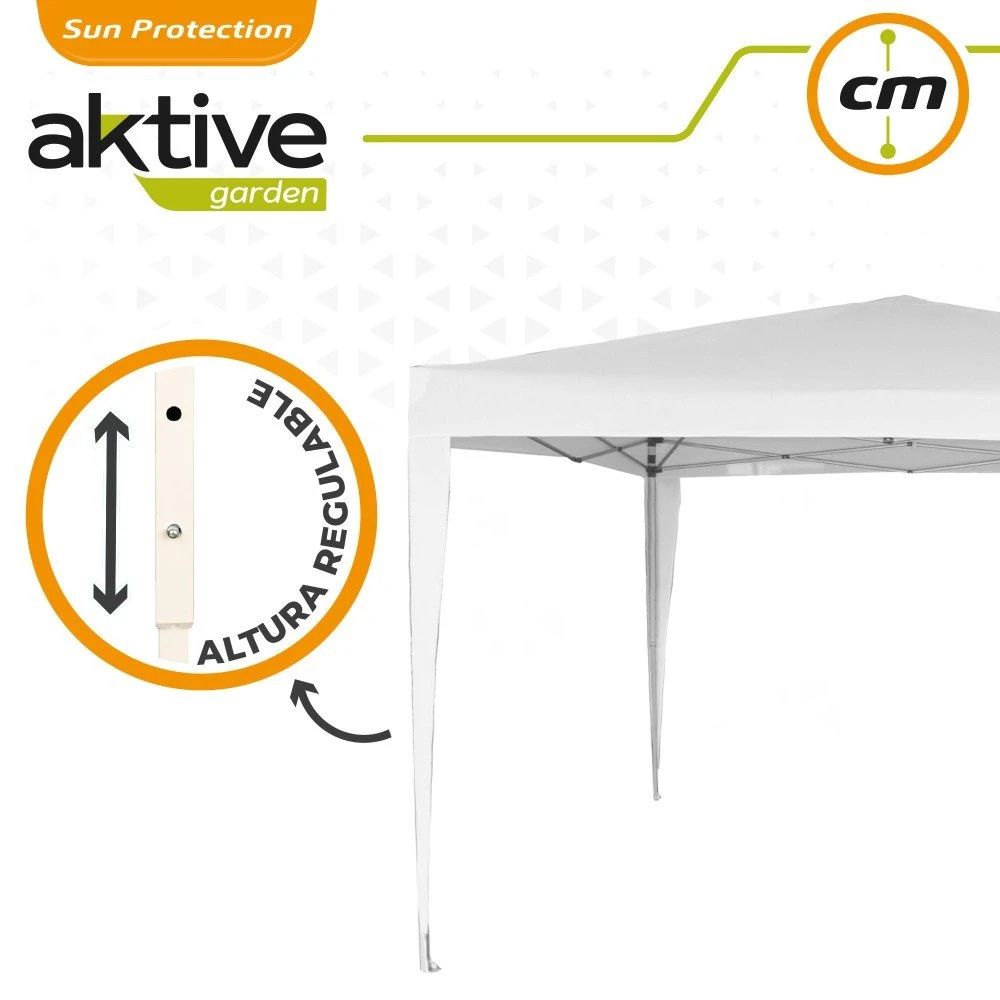 Cenador Plegable Blanco Poliéster UV50 300x300x240/250 Cm Aktive 8 Cenador Plegable Blanco Poliéster UV50 300x300x240/250 Cm Aktive - Imagen 6