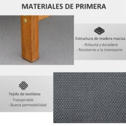 Outsunny Tumbona De Jardín Tipo Hamaca Con Altura De Respaldo Ajustable Reposacabeza Extraíble Y Marco De Madera Ergonómico Para Terraza Playa Exterior 180x56x72 Cm Negro -Tienda Barata Lounge Sol bb9ceb7cfc49c6daa413a258d8b59982fba9cc79 ce57b6f0ed754218a33fee04d5fc61da