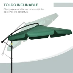 Outsunny Sombrilla De Jardín Ø293x240 Cm Parasol Excéntrico Con Rotación De 360° Manivela Base Cruzada Y Soporte De Acero Para Terraza Patio Balcón Verde -Tienda Barata Lounge Sol bdaadec01c0d7c5e2af723607af19a6241740937 d691a990ec6d437d944d2d4893f2cc67