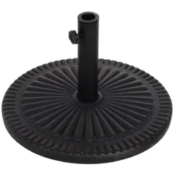 Outsunny Base Para Sombrilla De Jardín Peso Neto 15 Kg Soporte De Parasol Apto Para Postes De 35mm/38mm/48mm Rellena De Cemento Metal Para Terraza Exterior Ø49x32 Cm Negro