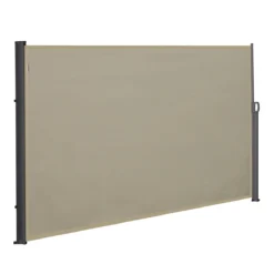 Outsunny Toldo Lateral Retráctil 300x180 Cm Pantalla Enrollable Mampara De Privacidad Y Protección Solar Para Balcón Terraza Color Crema