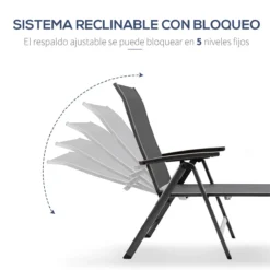 Outsunny Tumbona De Jardín Relinable Tumbona Plegable De Aluminio Con Respaldo Ajustable En 5 Posiciones Para Terraza Piscina Exterior Carga Máx. 150 Kg 69x140x107 Cm Gris -Tienda Barata Lounge Sol c2228f39ce5b37c6966787c82c294339b097ac63 bf75d1743e124e18a7ac9b23f86fd05d