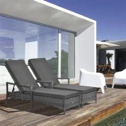 Outsunny Conjunto De 2 Tumbonas De Ratán De Jardín Chaise Longue Con Respaldo Ajustable En 4 Posiciones Cojines Acolchados Y Desenfundables Para Terraza Patio Exterior 192x62,5x58-95 Cm Gris 12 Outsunny Conjunto De 2 Tumbonas De Ratán De Jardín Chaise Longue Con Respaldo Ajustable En 4 Posiciones Cojines Acolchados Y Desenfundables Para Terraza Patio Exterior 192x62,5x58-95 Cm Gris -Tienda Barata Lounge Sol c2806529853f374acbcf82f70e4d82135a5bc263 0c4d21ec12634340ae0e9c55e9f59492
