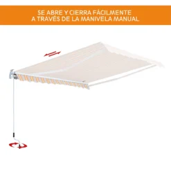 Outsunny Toldo Retráctil Con Manivela Toldo De 300x250cm Con Brazo Articulado De Aluminio Y Poliéster 280g/m² Rayas Naranja Beige Y Blanco -Tienda Barata Lounge Sol c4073007b731137044eb4ed0bb89276ccba16e48 e73e93ba7b4b450da6154c822084ff10