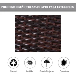 Outsunny Conjunto De Tumbona Exterior De Ratán 2 Plazas Con Cojines Acolchados Resistente Al Agua Con Respaldo Regulable De 5 Niveles Soporta 220 Kg 195x120x28 Cm Marrón -Tienda Barata Lounge Sol c55660fc2c15c5dba679cf97664b9a7f97bf909b a7b8df99cff34cd7a9d92d5ea1b28ca8