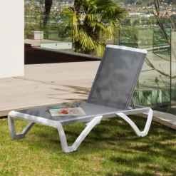 Outsunny Tumbona Reclinable De Jardín Con Ruedas Y Respaldo Ajustable En 5 Niveles Sillón Relax De Aluminio Para Terraza Balcón Piscina 170x67,5x95 Cm Gris Blanco -Tienda Barata Lounge Sol c60186400c79ad52092e389a0d5c12e18459776b 01fc4a5f4e3147749129be3ecbdfc1c9