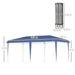 Outsunny Cenador Plegable 6x3 M Carpa De Jardín Portátil Con Bolsa De Transporte Tela Oxford Marco De Acero Para Exterior Fiestas Camping Azul -Tienda Barata Lounge Sol c83c9a238b2eb15ff34b3991369f8f6375287847 f3f41ea090104adeb1c23f531a5fb32d
