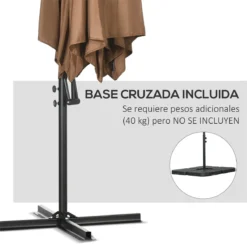 Outsunny Sombrilla Voladizo De Jardín Ø295x245 Cm Parasol Excéntrico Manivela Manual Con 6 Varillas De Metal Ventilación Y Base Cruzada Para Patio Terraza Exterior Marrón -Tienda Barata Lounge Sol c959d15208c7e9b5f335b80d4ba2fdac3df2d6f9 e110130657ea43169f38e477f0fcad99