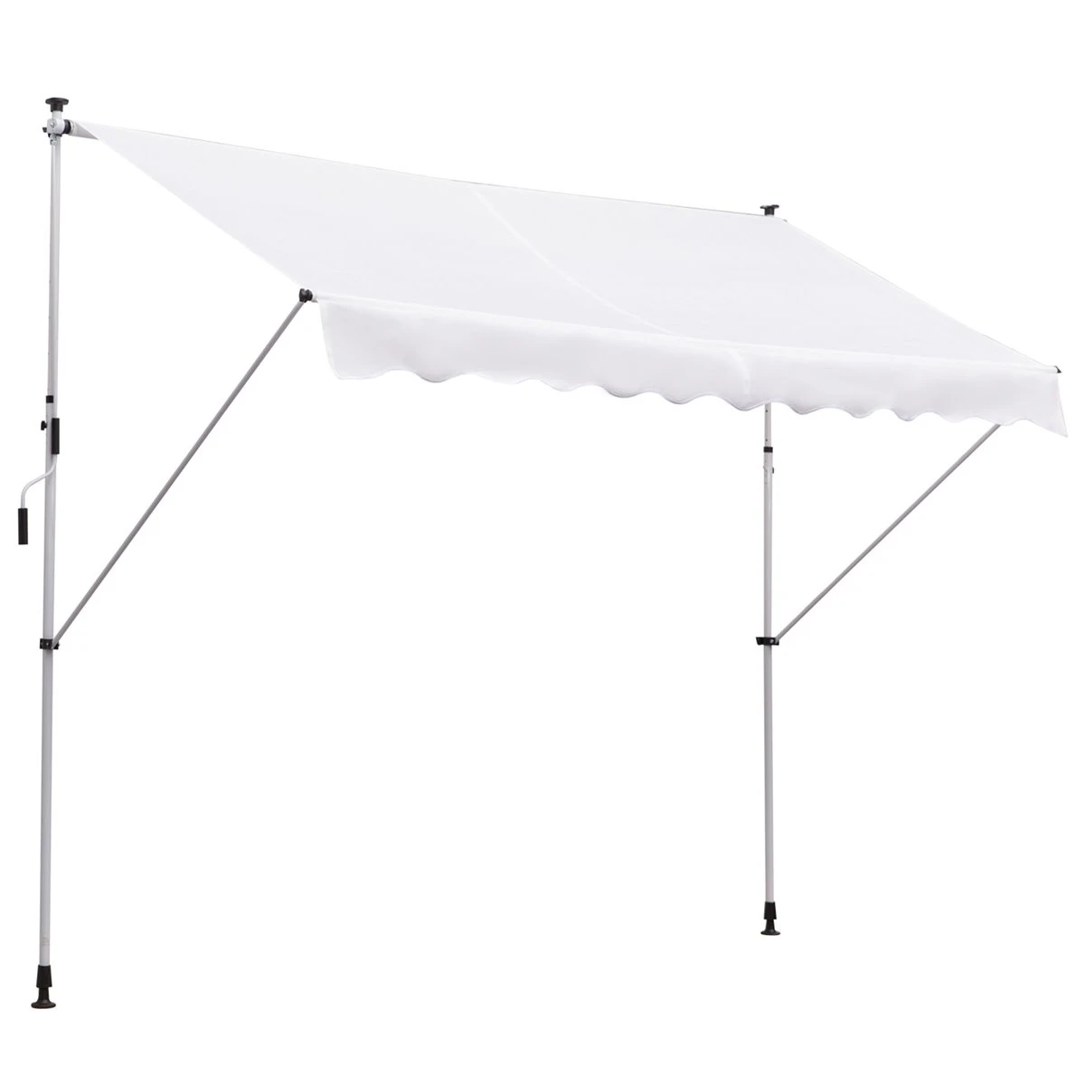 Outsunny Toldo Manual Retráctil Para Exterior 300x150x170-280 Cm Toldo Enrollable Altura Ajustable Con Manivela Protección Solar Para Terraza Balcón Jardín Blanco 3 Outsunny Toldo Manual Retráctil Para Exterior 300x150x170-280 Cm Toldo Enrollable Altura Ajustable Con Manivela Protección Solar Para Terraza Balcón Jardín Blanco
