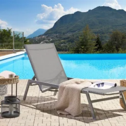 Tumbona De Metal/textil Trenzado Gris VERNAZZA