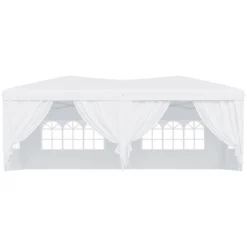Outsunny Carpa Plegable En Acordeon 4 Paneles Laterales 2 Cortinas +Bolsa Transporte 5,91x2,97x2,55 M Blanco -Tienda Barata Lounge Sol cee745c3a81cb1bbb98d259078e3ecbd20dd1680 12501e721ad94ca9b03837130fb845d2