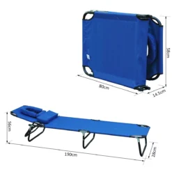Outsunny Tumbona Plegable Con Respaldo Ajustable En 4 Posiciones Tumbona De Jardín Con Almohada Marco De Acero Y Tela Oxford Para Camping Playa Terraza 190x56x28 Cm Azul -Tienda Barata Lounge Sol d0d88e88760547544e5111ead0ed32b6fb17ad0e 1cbb75218f484c9d98beb2b2f7c5254b