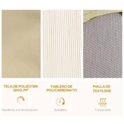 Outsunny Cenador De Jardín 3x3 M Marco De Aluminio Con Doble Techo De Policarbonato Y 4 Cortinas 4 Mosquiteras Con Cremallera Para Exterior Fiestas Beige Y Negro 15 Outsunny Cenador De Jardín 3x3 M Marco De Aluminio Con Doble Techo De Policarbonato Y 4 Cortinas 4 Mosquiteras Con Cremallera Para Exterior Fiestas Beige Y Negro -Tienda Barata Lounge Sol d1e8ea5dbb39898dc9c19676554714eec66de391 79650fab20c142eba4e8b92d2041bf7e