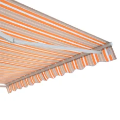 Outsunny Toldo Retráctil Con Manivela Toldo De 300x250cm Con Brazo Articulado De Aluminio Y Poliéster 280g/m² Rayas Naranja Beige Y Blanco -Tienda Barata Lounge Sol d41b4e6648b6da66374256effe4f69a49528f5cc 6b1006e0c7824be8b8ad1c607dc6c8d7