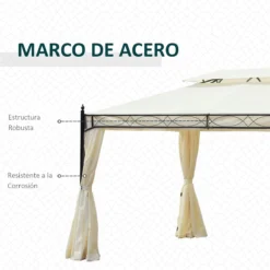 Outsunny Cenador De Jardín 4x3m Pabellón Con Techo Doble Transpirable Y 4 Cortinas Laterales Extraíbles Carpa De Acero Para Fiestas Bodas Eventos Al Aire Libre Crema 15 Outsunny Cenador De Jardín 4x3m Pabellón Con Techo Doble Transpirable Y 4 Cortinas Laterales Extraíbles Carpa De Acero Para Fiestas Bodas Eventos Al Aire Libre Crema -Tienda Barata Lounge Sol d5176ecb8de06ce335f0bd1a96e0ac4e36e5d050 b3f9da5a47b941309b3b21ba55a62455