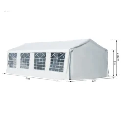 Outsunny Carpa De Jardín Cochera Gazebo 8x4m Pergola Cenador Pabellón 4 Paneles Laterales 8 Ventanas Para Fiesta Eventos Bodas Acero PE Blanco -Tienda Barata Lounge Sol d5d40c63b28a34a9c6c205e3988c4166a0d859d1 f7ca96bf1aba48578d44e460ba9a51f1