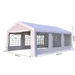 Outsunny Carpa De Jardín Cochera Gazebo 6x4m Pergola Cenador Pabellón 4 Paneles Laterales 6 Ventanas Para Fiesta Eventos Bodas Acero PE Blanco -Tienda Barata Lounge Sol d68e7a9fedd53c1e0bef86b61ad5b7969874367f ce635d1b4ee34d19bb0d703d128518bc