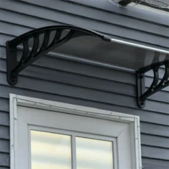 Outsunny Tejadillo De Protección 103x96,5x27 Cm Marquesina Exterior Para Puertas Y Ventanas Contra Sol Y Lluvia Con Soporte Aleación De Aluminio Policarbonato Marrón Translúcido -Tienda Barata Lounge Sol d6ce558a1d4b95857e149e6bde724368732665c7 6796486a028f4327920d2e4a19189c1b