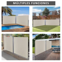 Outsunny Toldo Lateral Retráctil Doble 600x160 Cm Pantalla De Privacidad Extensible Con Ángulo Ajustable Y Protección UV 50+ Para Jardín Balcón Terraza Beige -Tienda Barata Lounge Sol d71f52d8573d69a89e7ff034c950a467fb8f04c1 415b2f31e6bf4637b48ccf9f1e219059