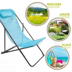 Hamaca Plegable Jardín Multiposición Azul C/cojín Aktive -Tienda Barata Lounge Sol d73e0e21d61e1c6a83a11302625dfd599b4c64c1 291ac426157c4ca9ad406d2e380b91cc