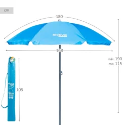 Sombrilla De Playa Ø180 Cm Inclinable C/protección UV50 Aktive -Tienda Barata Lounge Sol d747c717c7c90de0c3e887667717356dce449336 f6053d1e4eb3452db5120b5487eec21c