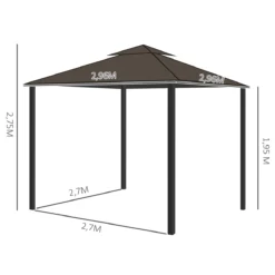 Outsunny Cenador De Jardín 3x3m Pabellón De Aluminio Exterior Con Doble Techo De Ventilación 4 Cortinas Laterales Y 4 Mosquiteras Con Cremallera Para Fiestas Eventos Patio Café -Tienda Barata Lounge Sol d773f4a514c7b5e2ab8ea4250c52423e7bebef62 8ffdc132302f4832bc8ae1a5690a3496