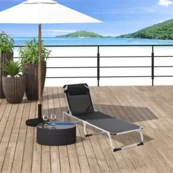 Outsunny Tumbona Plegable Reclinable De Aluminio Con Reposacabezas Extraíble Y Respaldo Transpirable Ajustable En 4 Posiciones Para Jardín Terraza Camping Exterior 170x60x76 Cm Negro -Tienda Barata Lounge Sol d7b1d5113195559d3a7d81dda93db6924e520535 f589377eaa574ac7bc50fbfdde5647c7
