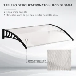Outsunny Tejadillo De Protección Para Puertas Ventanas Contra Sol Y Lluvia Marquesina De Techo Diseño Moderno Aleación De Aluminio Duradero 122x89x24 Cm Transparente -Tienda Barata Lounge Sol db14a44e848fce7755ee76d72bd84bbd418b3f02 a29f338f9a1f4ecca3a9fd89af10b946