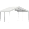 Outsunny Carpa Garaje Para Coche 4x4 M Cochera Portátil Impermeable Pabellón Gazebo De Jardín Patio Exterior Con Accesorios Para Eventos Fiestas Metal Galvanizado Blanco -Tienda Barata Lounge Sol dc43e14fffca1c88f8d9b3196cbf1d72ef15d0d1 c795b7fee06e4e8c9977f2fda2932a30