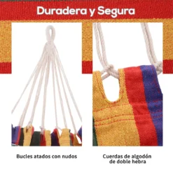 Outsunny Hamaca De Algodón Para Jardín 200x100 Cm Hamaca Colgante Portátil Carga Máx. 120 Kg Para Acampar Piscina Camping Rayas Multicolor -Tienda Barata Lounge Sol dd2c7a5b0fa1f7b3bc7e714c29c524196b5dd801 420dfb243e544ddd99ae8fd93dce28fa