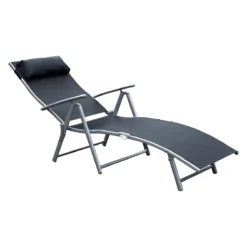 Outsunny Tumbona Plegable Respaldo Ajustable A 7 Niveles Con Almohada Texteline Resistente Relax En Exterior Piscina Terraza Camping 137x63.5x100.5cm Acero -Tienda Barata Lounge Sol dd94551f143765e04ebcd73976ea15bd3f7470f1 12dcb81c399b4c6caec650e6ad350f78