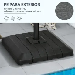 Outsunny Pesos De Base De Sombrilla En Voladizo De 4 Piezas Soporte De Parasol De Patio Rellenable De Agua De 100 Kg O Arena De 135 Kg Para Base Cruzada 98x98x18,5 Cm Negro -Tienda Barata Lounge Sol dec3d21b8a668b494d3514faa9f74b17f58b5787 9a0c75ab40954ccd8c5fb8bda9c71c5e