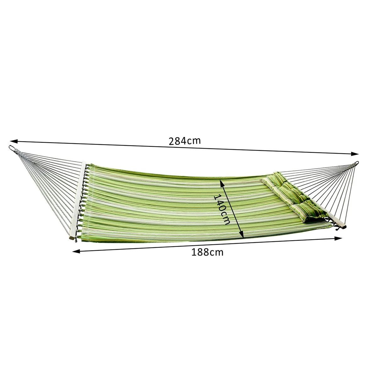 Outsunny Hamaca Colgante De Algodón Para Jardín Camping Playa Picnic Con Almohadilla 188x140cm Con Carga De 180 Kg 5 Outsunny Hamaca Colgante De Algodón Para Jardín Camping Playa Picnic Con Almohadilla 188x140cm Con Carga De 180 Kg - Imagen 3