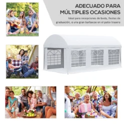 Outsunny Carpa De Jardín 6x3 M Carpa Para Fiestas Cenador Con Paredes Laterales Extraíbles Puerta Con Cremalleras Y 6 Ventanas Protección UV Para Exterior Eventos Bodas Blanco -Tienda Barata Lounge Sol e127412894b4981ca2a041f138259b66c14de966 11214eb9126d4596a319a69220b21734