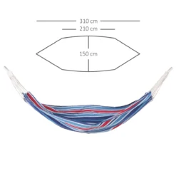Outsunny Hamaca De Algodón Para Jardín 210x150 Cm Hamaca Colgante Portátil Carga Máx. 180 Kg Para Acampar Piscina Camping Rayas Azul Y Rojo -Tienda Barata Lounge Sol e58c089a5b29130d64ec84d8506c9f159fa4a343 159f8b179e704ed6933f4e3e86f49c45