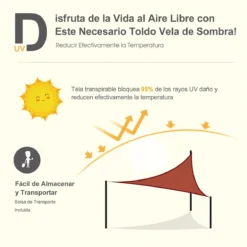 Outsunny Toldo Vela Color Naranja Sombrilla Parasol Triangulo Tela De Poliéster 160g/㎡ Jardin Playa Camping Sombra (varios Colores Y Medidas), Medida 3x3x3 Metros, Color Naranja -Tienda Barata Lounge Sol e5aa15f954c5e2585b4f5a7b534d9eecb3c58e45 018b5906254a4b94974ebf93c2cd3496