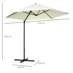 Outsunny Sombrilla De Jardín Ø256x245 Cm Parasol Excéntrico Rotación De 360° Con Apertura Manual Y Base Cruzada Para Patio Terraza Exterior Beige -Tienda Barata Lounge Sol e5e948fbe80afd8c0525e829ff241d5d6c847513 fa5118c4ede248cdbb8da2e14f2a7e43