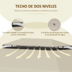 Outsunny Techo De Repuesto Para Cenador Con Doble Techo 3,9x2,9 M Cubierta De Repuesto Para Pabellón Gazebo Exterior Con 8 Orificios De Drenaje Beige -Tienda Barata Lounge Sol e9fa458a0663706a0e9a41a1197e6cbcb3e3003a 68d5cfc67d9143f4a0ba694a5056cb04