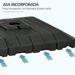 Outsunny Pesos De Base De Sombrilla En Voladizo De 4 Piezas Soporte De Parasol De Patio Rellenable De Agua De 100 Kg O Arena De 135 Kg Para Base Cruzada 98x98x18,5 Cm Negro -Tienda Barata Lounge Sol eb3cd9bb1a7c8f05ea77920cc9041b24f90e5b5f 77ed7253626d4c138aa6863ba406c23e