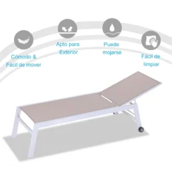 Outsunny Tumbona Multiposiciones De Jardín Con Respaldo Reclinable En 5 Posiciones De Aluminio Y Texteline Carga 160 Kg Para Patio Terraza 202x65x43 Cm Beige -Tienda Barata Lounge Sol ec2e19a794690e2ffe4cab938249002b08f7d41b 1851fe25d5f44a3085838f9178434b7e
