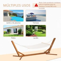 Outsunny Soporte Para Hamaca De Madera Plegable Ajustable De 3 Niveles Estructura Para Hamaca 217-380 Cm De Longitud Carga Máx. 150 Kg Para Jardín Terraza 388x152x89 Cm Teca -Tienda Barata Lounge Sol ec9b563b4a4fd5e9deaa1fe71cc378cf12aacd36 0d362bbc8d98422bbadcecd33a1de7c5